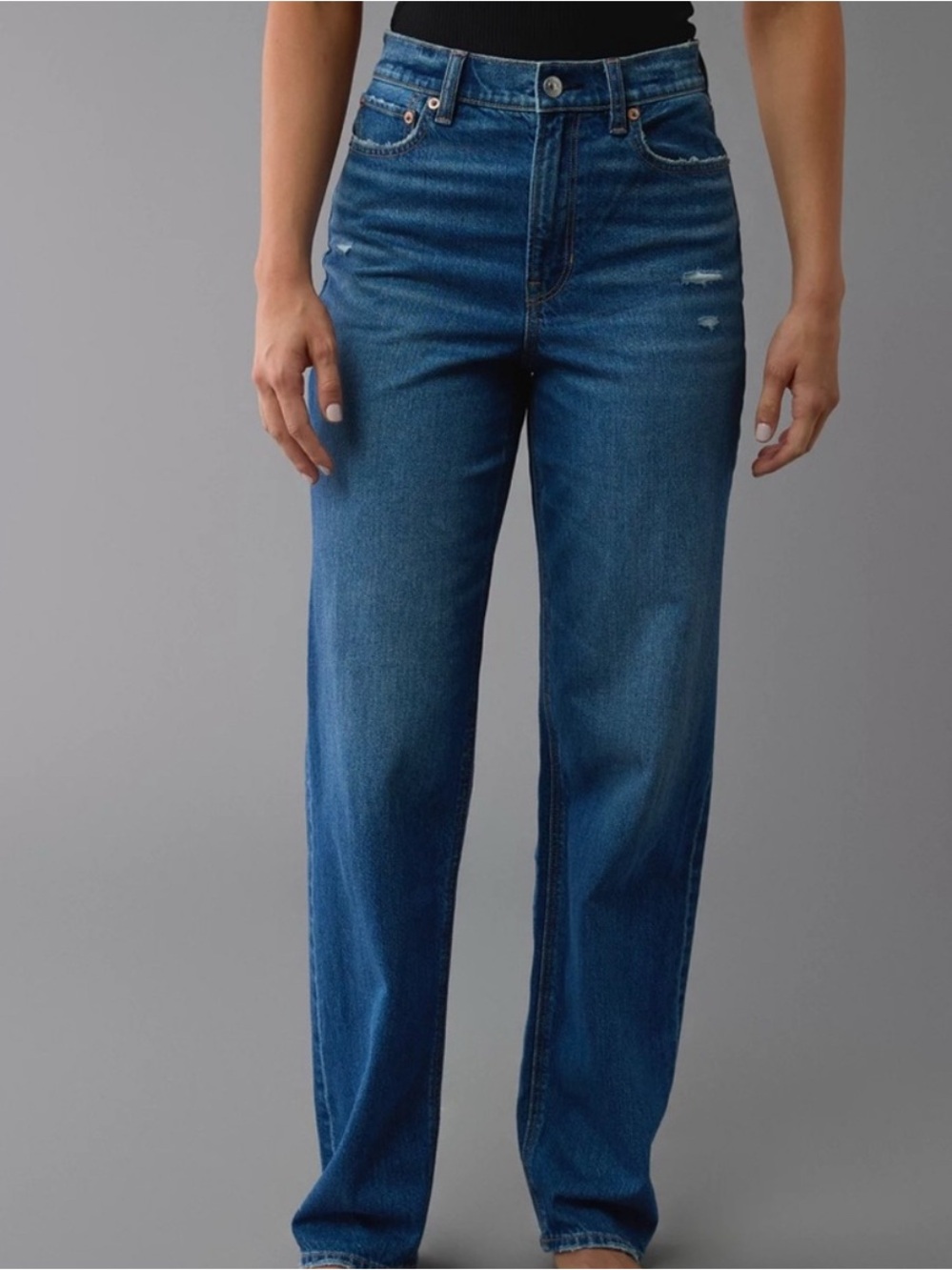 American Eagle Outfitters Super High Rise Baggy Straight Size 6